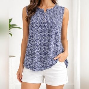 Liz Claiborne Sleeveless Tank Top Shirt Woman's Size PXL Flowey & Lightweight